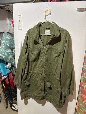 Old Navy Olive Green Utility Jacket with Front Zip